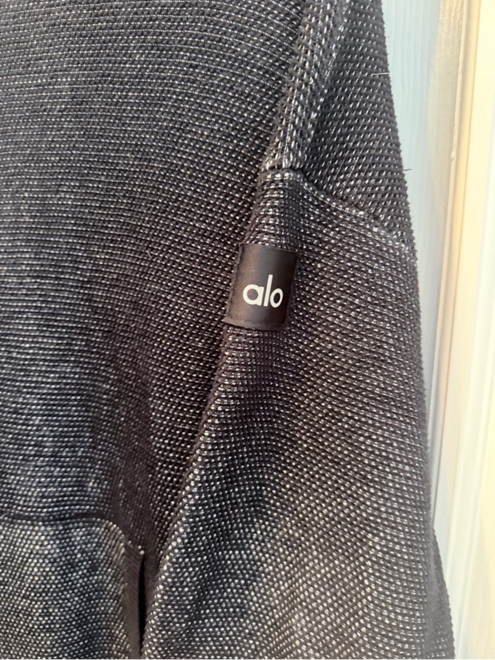 Alo Sports Club Sweater Knit
Hoodie Black White Varsity Striped - Picture 4 of 5